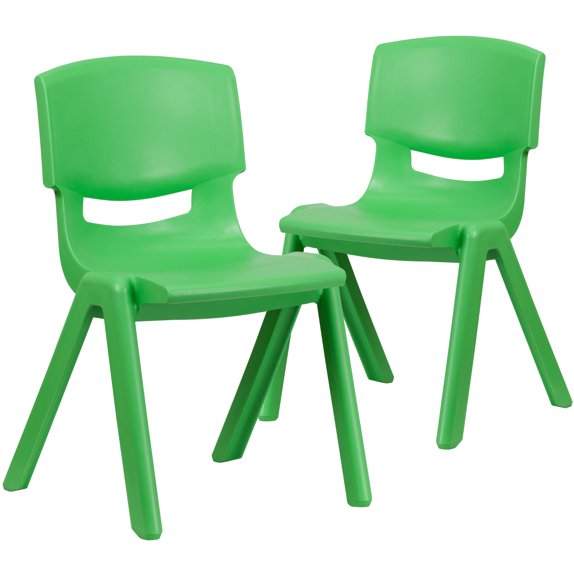 Flash Furniture, 2 Pack Green Plastic School Chair-15.5in.H Seat, Included (qty.) 2 Model# 2YUYCX005GREEN